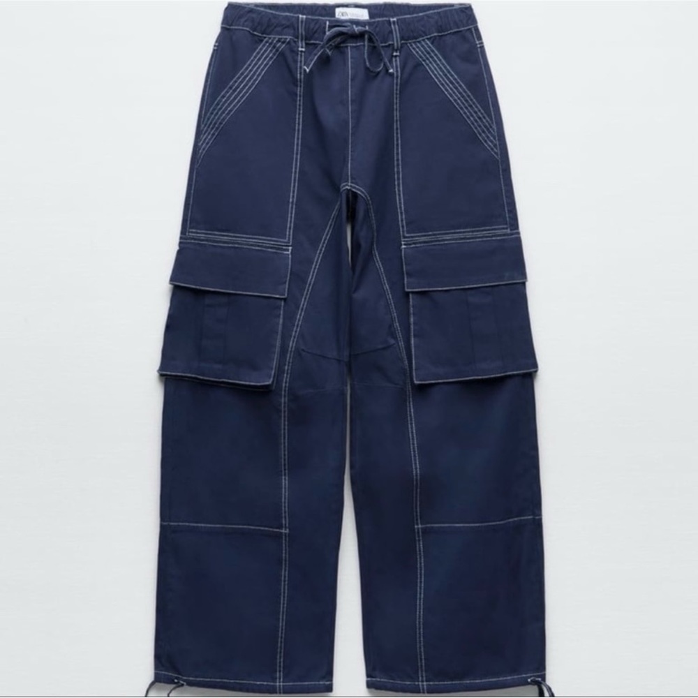 Zara Topstitched cargo pants